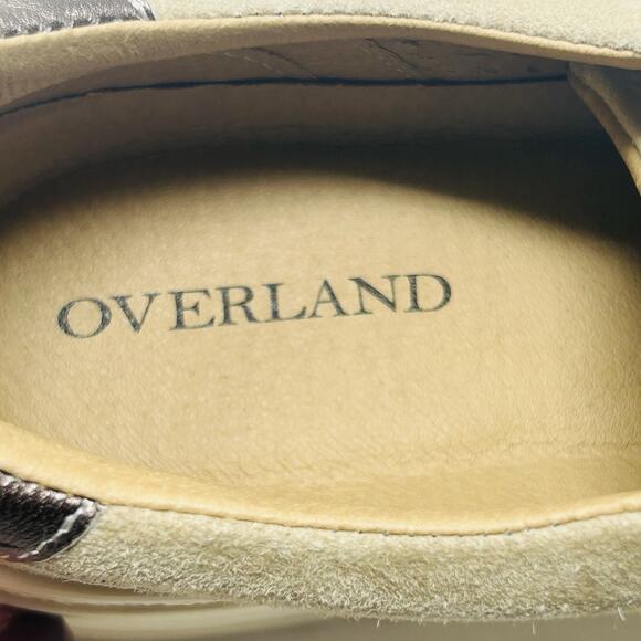 Overland Keri Platform Sneakers Size 39 8.5 Tan Perforated Suede Leather - Picture 5 of 15